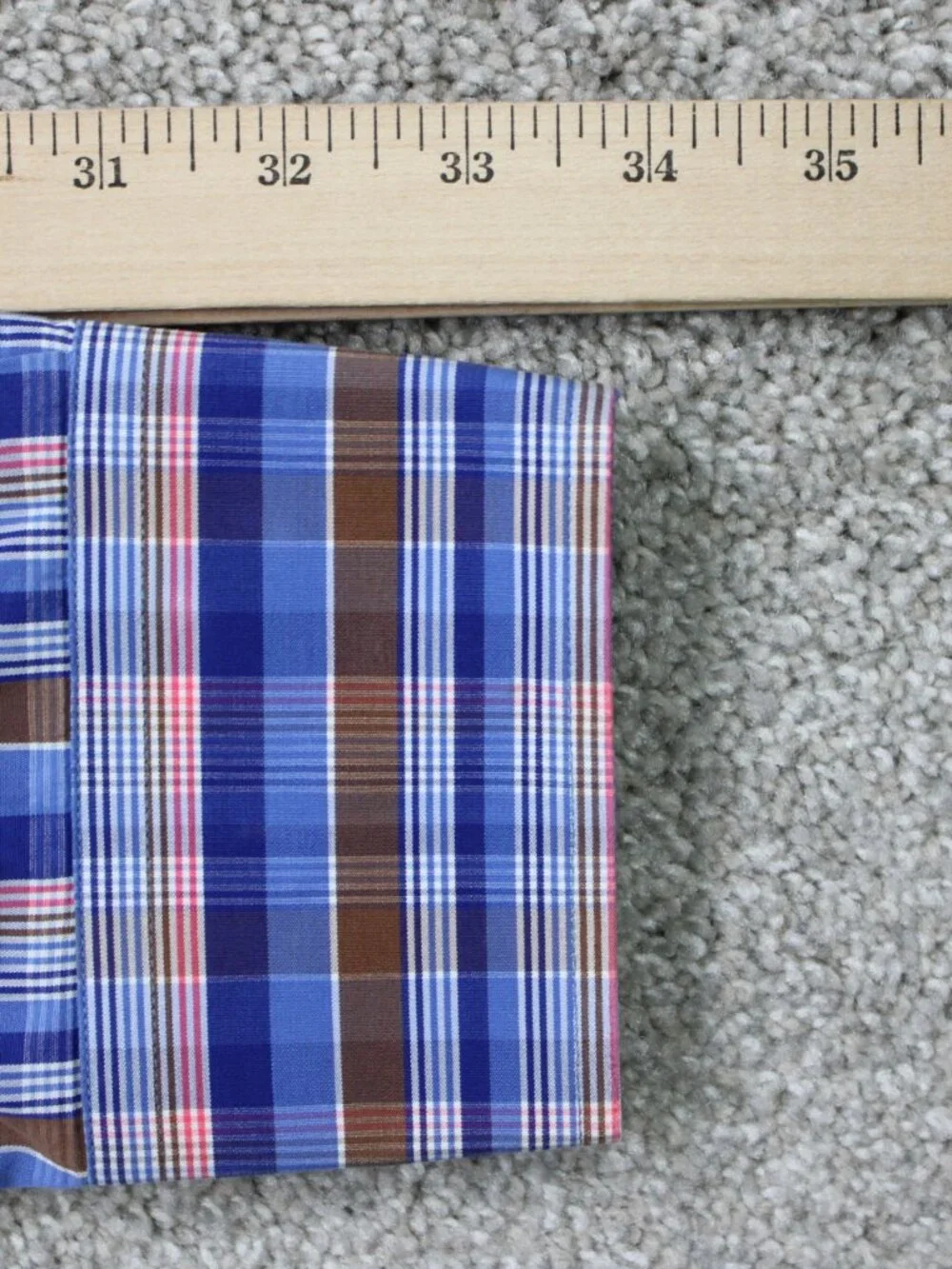 ETRO Milano Shirt Mens 44, XL Blue/Pink Check 100% Cotton Long Sleeve Button